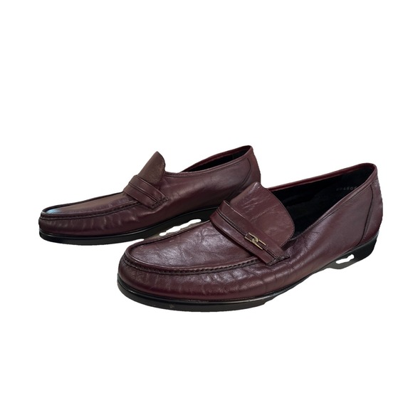 Hush‎ Puppies Shoes Mens 13EW Casual Slip On Moc Loafer Flats Burgundy Leather main image 5